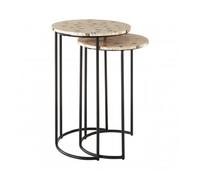hallo mother pearl top set of 2 side tables in assorted