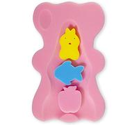 Hallo Soft Infant Bath Sponge Skid Proof Baby Bath Mat Newborn Odor Free (Pink)