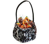 Hallo-ween Children's Candy Basket, Hallo-ween Candy Bucket, Trick-or-Treat Tote Bag, Lightweight Luminous Felt Material, Easy-Carry Handle Design, 1 Piece For Kids Night Adventure Cosplay Festival
