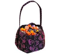 Hallo-ween Children's Candy Basket, Hallo-ween Candy Bucket, Trick-or-Treat Tote Bag, Lightweight Luminous Felt Material, Easy-Carry Handle Design, 1 Piece For Kids Night Adventure Cosplay Festival
