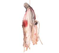 Hallo-ween Decorations Outdoor, Hanging Skeleton Ghost Prop, Devil Skull Ghost Flying Decor with LED Flashing Red Eyes and Scary Sound, Spooky Grim-Reaper Haunted House Prop for Yard, Garden, Hallways