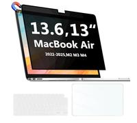 Halloive Magnetic Privacy Screen Protector Compatible with MacBook Air 13.6/13 Inch (2022-2025, M2, M3，M4), Hard Shell Case + Keyboard Cover + Screen Protector Crystal Clear Anti-Spy Anti Fingerprint