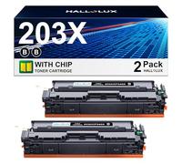 HALLOLUX 203X Toner Cartridge Replacement for HP 203X 203A CF540X CF540A Compatible for Color Laserjet Pro MFP M254dw M254dn M254nw M280nw M281fdn M281fdw M281cdw(2 Black)