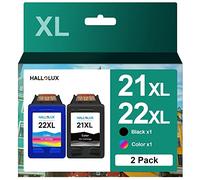 HALLOLUX 21XL 22XL Ink Cartridges High Yield, Black & Tri-colour, Replacement for HP 21 22 XL Compatible for Fax 3180 PSC 1410 DeskJet D1530 D1560 D2360 F335 F380 F2180 F2290 F4180 OfficeJet 4315 4355