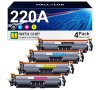 HALLOLUX 220A Toner Replacement for HP 220A 220X Toner Cartridges with Chip | Replacement for HP Color LaserJet Pro MFP 4302fdw 4302dw 4202dw 4302fdn 4202dn Printers, 4-Pack Black, Cyan, Magenta, Yellow
