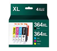 HALLOLUX 364XL Ink Cartridges Replacement HP 364 Compatible for HP Deskjet 3520 3070A Photosmart 5520 5510 5515 5524 6510 6520 7510 7520 Officejet 4620 (1Black/1Cyan/1Magenta/1Yellow,4-Pack)