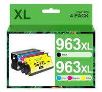 HALLOLUX 3YP35AE 963XL High Yield Replacement Ink Cartridge,Black/Cyan/Magenta/Yellow,for HP 963XL 963 XL OfficeJet Pro 9010 9012 9013 9020 9014 9022 9025 9019 9015 9018 9016 9018 9026 9028 (4 Pack)