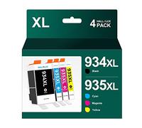 HALLOLUX 4 Packs 934XL 935XL High Yield Compatible Ink Cartridges, Black/Cyan/Magenta/Yellow, Multipack for HP 934 XL 935 XL OfficeJet Pro 6230 6830 6835 OfficeJet 6812 6815 6820 printer