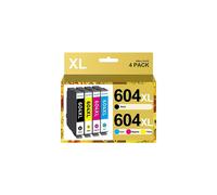 HALLOLUX 604XL High-Yield Ink Cartridges 4-Color Set for Epson XP-2200/2205/3200/3205/4200/4205 & WF-2910DWF/2930DWF/2935DWF