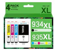 HALLOLUX 4 Packs 934XL 935XL High Yield Compatible Ink Cartridges, Black/Cyan/Magenta/Yellow, Multipack for HP 934 XL 935 XL OfficeJet Pro 6230 6830 6835 OfficeJet 6812 6815 6820 printer
