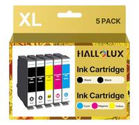 HALLOLUX 604XL 5-Pack Ink Cartridges Multipack High Yield Compatible for Epson 604 XL for XP-2200 XP-2205 XP-3200 XP-3205 XP-4200 XP-4205 WF-2910DWF WF-2930DWF WF-2935DWF(Black Cyan Magenta Yellow)