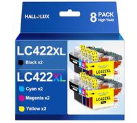 HALLOLUX LC422 LC422XL Ink Cartridges Compatible with Brother LC422XL for MFC-J5340DW MFC-J5345DW MFC-J5740DW MFC-J6540DW MFC-J6940DW printers (8-Pack 2Black, 2Cyan, 2Magenta, 2Yellow)