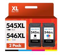 HALLOLUX PG-545XL CL-546XL Ink Cartridges, BK/C/M/Y multipack, Replacement for Canon 545 and 546 XL for Pixma MG3050 MG2500 MG2550S TS3150 TS3350 MG2555S TR4550 MG2950 MG2450 MG3053 MX495