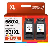 HALLOLUX PG-560XL CL-561XL Multipack Ink Cartridges Use for Canon 560XL 561XL for Pixma TS5350 TS5351 TS7450 TS7451 TS5352 TS5353 (2 Pack, Black and Tri-colour)