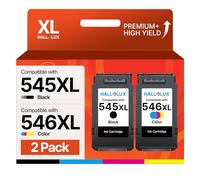 HALLOLUX PG-545XL CL-546XL Ink Cartridges, BK/C/M/Y multipack, Replacement for Canon 545 and 546 XL for Pixma MG3050 MG2500 MG2550S TS3150 TS3350 MG2555S TR4550 MG2950 MG2450 MG3053 MX495