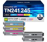 HALLOLUX TN241 TN245 Compatible with Brother TN-241 Toner TN-245 TN242 for Brother MFC 9332cdw Toner DCP 9022cdw MFC-9332CDW MFC-9142CDN HL-3142CW HL-3152CDW DCP-9017CDW (Pack of 5)
