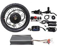 HalloMotor EBike Conversion Kit 48V 3300W 60V 4200W 72V 5000W Rear Brushless 24" Motor Wheel with 100A and 750C Color Display +D 700 Hydraulic Disc Brake+Alarm