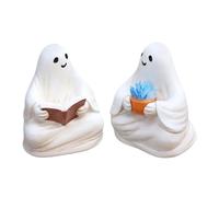 Hallooween Ghost Statue - Cute Reading Ghost Garden Statue | Hallooween Decoration | Interesting Flower Pot Plant Decoration | Miniature Decorations for Porch Tabletop Backyard Driveway Patio