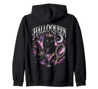 Halloqueen Halloween Witch Cat Glam Zip Hoodie