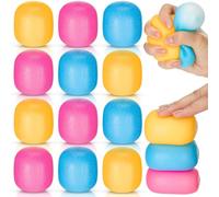 Halloscume 12 Pcs Squeeze Fidget Sensory Stress Balls Adult, Malt Sugar Cylinder Changes Color in The Sun Squeeze Sensory Gifts Soft Slow Rise Stress Relief Balls for Office Easter Basket Stuffers