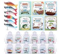Halloscume 12 Sets Christmas Fisherman Gift Employee Coworkers Men Gifts Bulk Adult Party Favors Fishing Lures and Christ Thank You Card Set for Thanksgiving Christmas Father Day Supply(A)