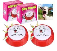 Halloscume 2 Pack Screaming Button with Gift Box Screaming Desk Toys Goat Talking Button Screaming Desk Toy Goat Button with a Funny Goat Scream Novelty Gifts for Men and Women