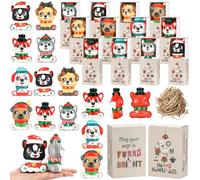 Halloscume 24 Sets Christmas Squeeze Dog with Santa Gift Box and Raffia, 6 Styles Stress Relief Dog Figurines Desk Decor Holiday Party Favors for Adults Vet Tech Veterinary Furry Lovers Coworker