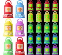 Halloscume 25 Pcs Luminous Jesus is The Light Lanterns Glitter Cross Oil Lamp Jesus Lights The Way Sign Religious Gift to Hide and Seek Sunday School Party Favors for Easter Egg Stuffer