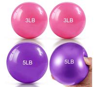 Halloscume 4 Pcs 1 lb 2lb 3lb 4lb 5lb Weighted Toning Balls for Exercise, Innovations Soft Medicine Balls for Exercise, Pilates, Yoga, Balance, Flexibility (Pink,Purple,3 Lbs & 5 Lbs)