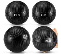 Halloscume 4 Pcs 2lb and 3lb Non Slip Weighted Toning Balls for Exercise, Innovations Soft Medicine Balls for Core Strength, Balance Training, Exercise, Pilates, Yoga, Flexibility