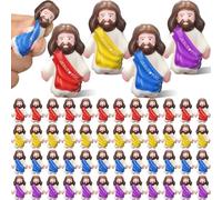 Halloscume 48 Pcs 48 Pack Little Jesus Figures Slow Rising Toys Christian Rubber Figures Bulk Mini Jesus Love You Stress Relief Toys for Sunday School Vbs Religious Stuffers Fillers Gifts