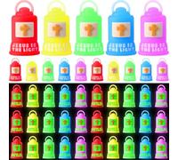 Halloscume 50 Pcs Jesus is the Light Lantern Figures, Partially Glowing