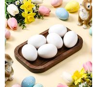 Halloscume 6 Pcs Ceramic Chicken Nesting Eggs Easter Fake Chicken Eggs for Nesting Boxes Realistic Crafts for Hens to Lay Easter Home Decor Kitchen (White)