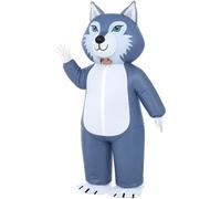 Halloscume Halloween Inflatable Costume Adults Costumes Full Body Blow up Outfit for Halloween Cosplay Animal Themed Events(Wolf)
