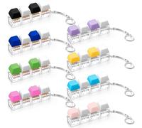 Halloscume Keyboard Adult Fidget Clicker Toy 4-in-1 Keyboard Fidget Keychain Cube Mechanical Key Button Clicker Stress Relief Gift for Office School Home to Pass The Time(8 Pcs,Alternating Colors)