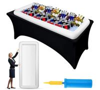 Halloscume Large Inflatable Serving Bar Salad Buffet Ice Tray Inflatable Cooler with Drain Plug Inflatable Salad Bar Container Drink Cooler for Parties Indoor Outdoor BBQ Picnic Pool Supplies, White