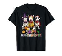 Hallothanksmas Bull Terrier Dogs Halloween Christmas Pumpkin T-Shirt