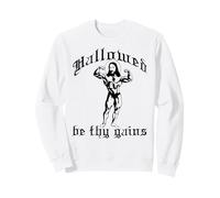 HALLOWED BE THY GAINS Funny Bodybuilder Jesus Meme Sweatshirt