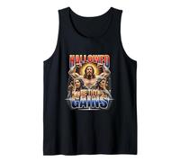 Hallowed Be Thy Gains Funny Christian Lifting Meme Gym Bro Tank Top