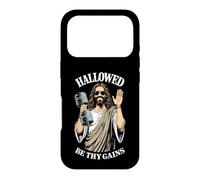 Hallowed Be Thy Gains Jesus Gym Dumbbell Weight Lifter Mass Case for iPhone 17 Pro