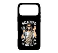 Hallowed Be Thy Gains Jesus Gym Dumbbell Weight Lifter Mass Case for iPhone 17 Pro Max