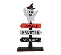 Halloweeen Happy Halloween Pumpkin Table Wooden Desktop Ornament Party Decoration Festive Seasonal Home Display (B, One Size)