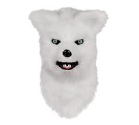 Halloweeen Party Favors Movable Mouth White Facemask Costume Cosplay Mouth Mover Wolf Facemasks Faux Suit For Halloween Party White Halloween 9 (, One Size)