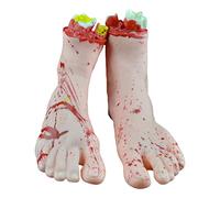 Halloweeen Play Mat Halloween Severed Hands Feet Set Scary Bloody Broken Body Parts Halloween Props Decorations 4 (Feet & Hands) Games 18 Months (B, One Size)