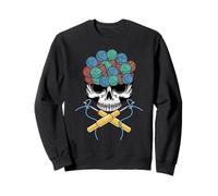 Halloweeen Skull Crochet Lover Yarn Funny Skeleton Crossbone Sweatshirt