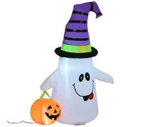 Halloween 1.2m LED Outdoor Inflatable Decoration - Ghost w/ Pumpkin Lantern