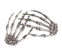 Halloween 1 Pairs Halloween Skeleton Hands Realistic Plastic Human Hands for Party Scary Props for Props Decorations up Ornament (Grey, 15. 5X10cm)