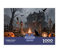 Halloween 1000 Piece Jigsaw Puzzles Together Perfectly Festival Night Darkness Mysterious Creative All Saints' Day Puzzle Educational Games Home Decoration Gifts Family Fun for Adults And Kids Age 12
