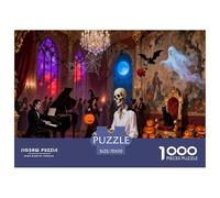 Halloween 1000 Piece Jigsaw Puzzles Together Perfectly Festival Night Darkness Mysterious Creative All Saints' Day Puzzle Educational Games Home Decoration Gifts Family Fun for Adults And Kids Age 12