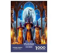 Halloween 1000 Piece The Witch's Cat Jigsaw Puzzles for Adults And Kids Challenging Games 1000 Pieces Beautiful Decoration for Women, Gifts for Men 38x26cm/1000pcs